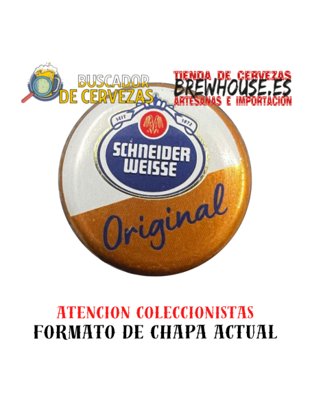 chapa de botella color naranja con dibujo de marca