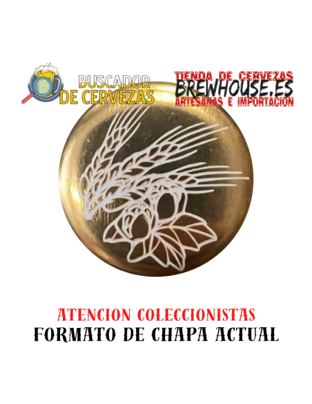 gold-colored bottle plate with brand name drawing