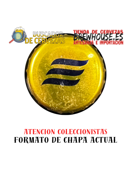 chapa de botella color oro con dibujo de marca