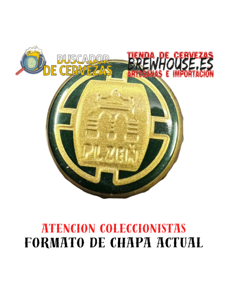 chapa de botella color verde con dibujo de marca