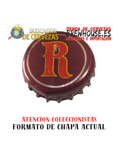 chapa de botella color vino con dibujo de marca