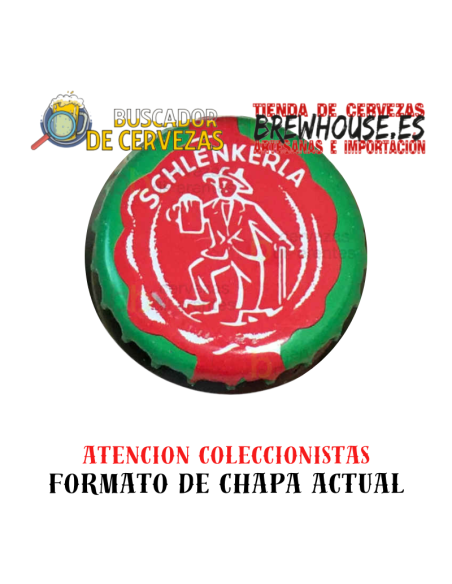 chapa de botella color varde con dibujo de marca