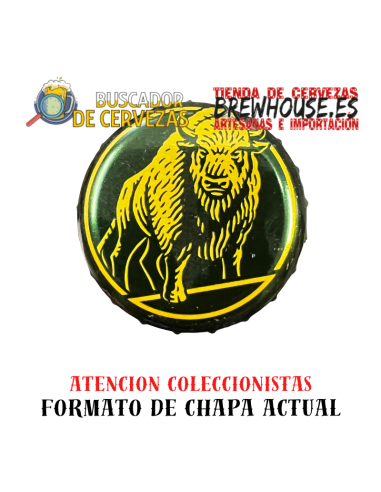 chapa de botella color verde con dibujo de marca