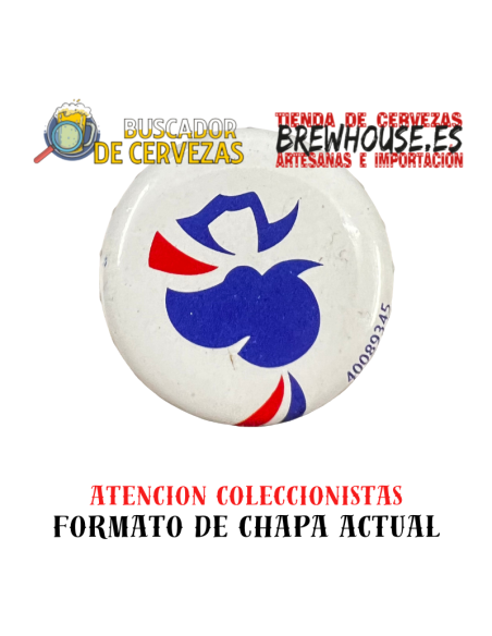 chapa de botella color blanco con dibujo de marca