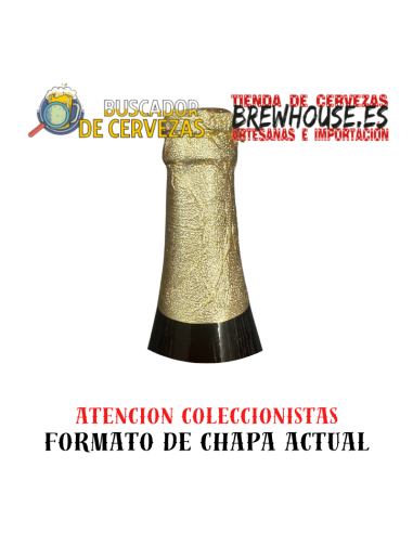 la tapa de la botella está envuelta en papel de aluminio