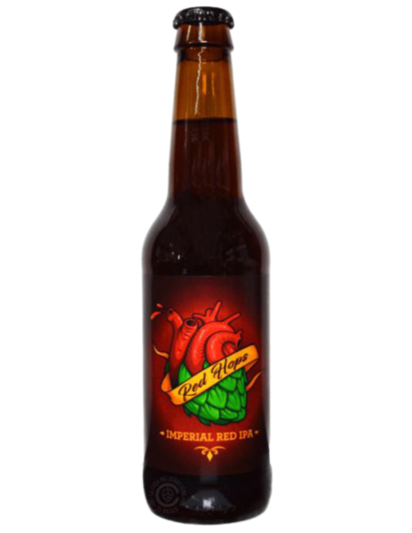 33cl bottle of BELECKER brand beer - RED HOPS, style Imperial Red IPA