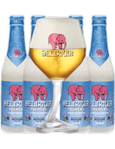 pack 4x33cl de cerveza de marca DELIRIUM - TREMENS con copa de marca 2