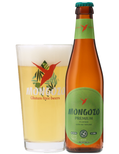 botella 33cl de cerveza de marca MONGOZO - PREMIUM PILSNER, estilo German Pilsner (Sin Gluten) 2
