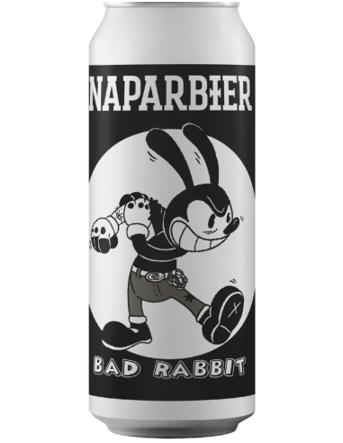 44cl can of beer branded NAPARBIER - BAD RABBIT, Hefeweizen style