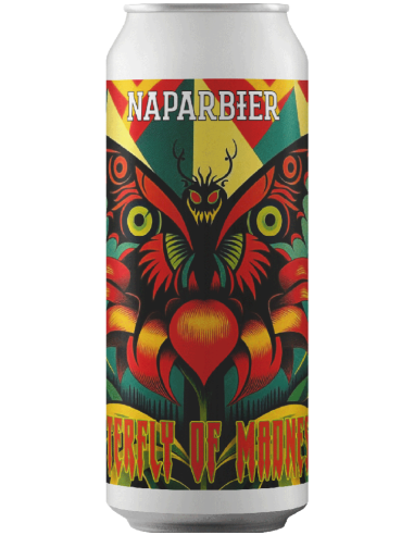 lata 44cl de cerveza de marca NAPARBIER - BUTTERFLY OF MADNESS, estilo Oat Milk IPA