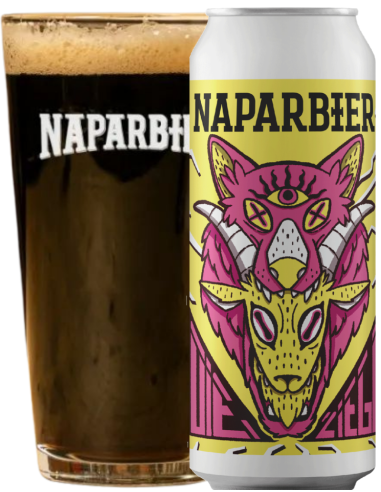 NAPARBIER lata de 44cl de cerveja de marca - DIE ZIEGE com copo, estilo Weizen Doppelbock