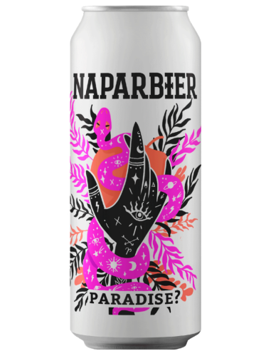 44cl can of NAPARBIER - PARADISE? brand beer, Pilsner style