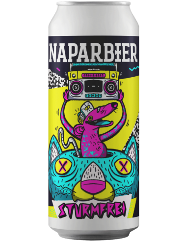 lata 44cl de cerveza de marca NAPARBIER - STURMFREI, estilo Kellerbier