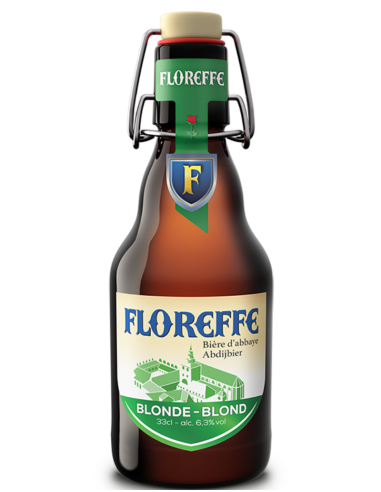 garrafa de 33cl de cerveja da marca FLOREFFE - BLONDE, estilo Belgian Blond Ale