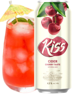 lata 50cl de cidra de marca KISS CIDER - CHERRY TASTE ( Cereza ) 2
