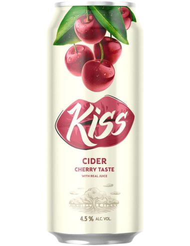 KISS CIDER lata de 50cl de sidra de marca - CHERRY TASTE ( Cereja )