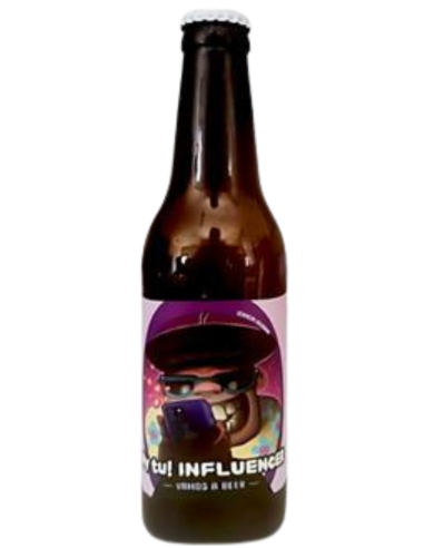 garrafa de 33cl de cerveja da marca VAMOS A BEER - AY TU! INFLUENCER, estilo IPA de Nova Inglaterra