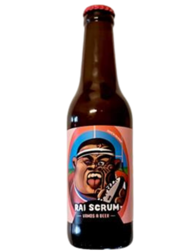 garrafa de 33cl de cerveja da marca VAMOS A BEER - RAI SCRUM, estilo Scottish Ale (sem glúten)