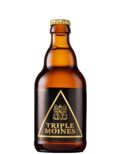 garrafa de 33cl de cerveja de marca TRIPLE MOINE, estilo Triple belga