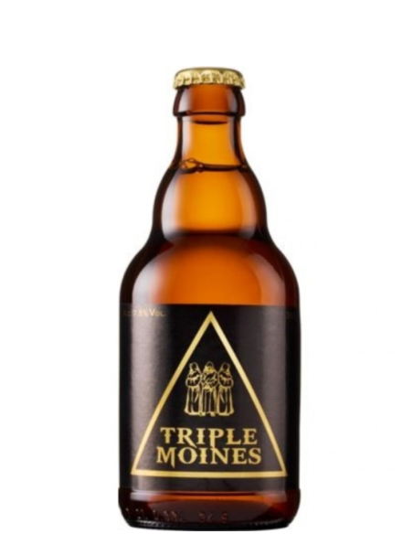 botella 33cl de cerveza de marca TRIPLE MOINE, estilo Belgian Triple