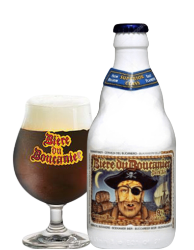 BOUCANIER BOUCANIER garrafa de 33cl de cerveja da marca - BIERE DU com copo, estilo Dark Ale