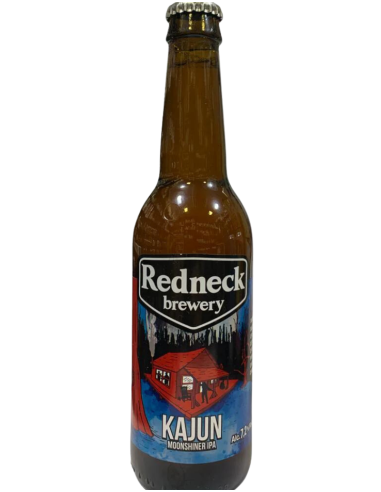 33cl bottle of REDNECK brand beer - KAJUN MOONSHINER, ipa style