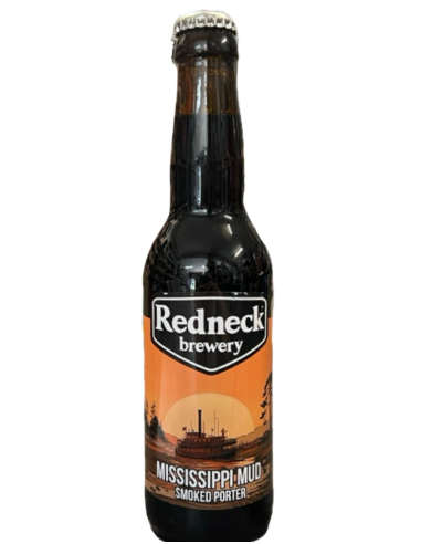 botella 33cl de cerveza de marca REDNECK - MISSISSIPPI MUD, estilo Smoked Porter