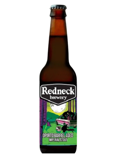 botella 33cl de cerveza de marca REDNECK - OPORTO BARREL AGED, estilo Imperial Stout