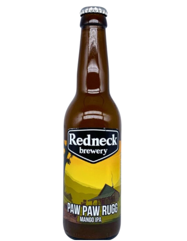 33cl bottle of beer brand REDNECK - PAW PAW RUGG , Mango IPA style