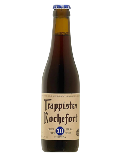 botella 33cl de cerveza de marca ROCHEFORT - 10 TRAPPIST, estilo Belgian Quadruple