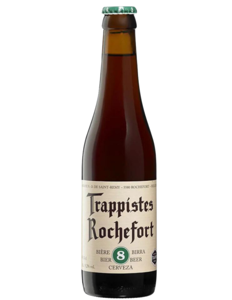 botella 33cl de cerveza de marca ROCHEFORT - 8 TRAPPIST, estilo Belgian Strong Dark Ale