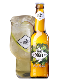 botella 33cl de cerveza de marca THE GOOD CIDER - DRY APPLE ( Manzana Verde ), estilo Sidra 2