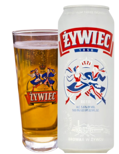 lata 50cl de cerveza de marca ZYWIEC - 1856, estilo European Pale Lager 2