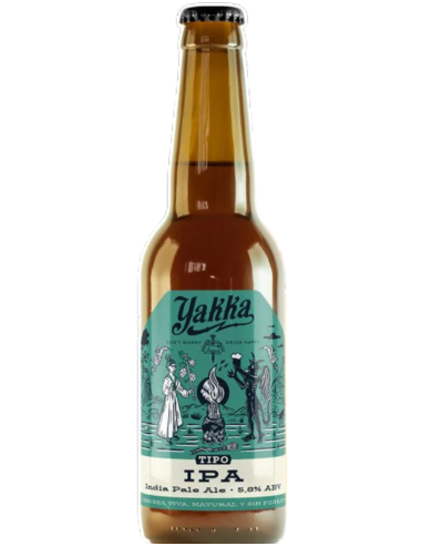 33cl bottle of beer of the brand YAKKA - TYPE IPA, Indian Pale Ale style