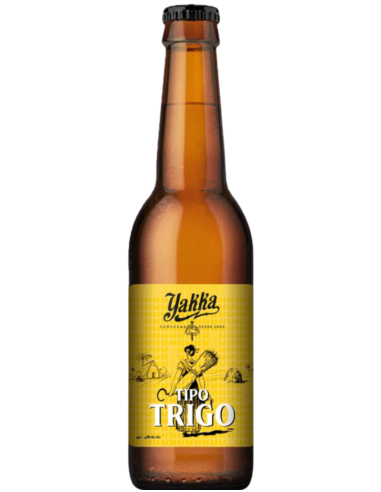 botella 33cl de cerveza de marca YAKKA - TIPO TRIGO, estilo Hefeweizen