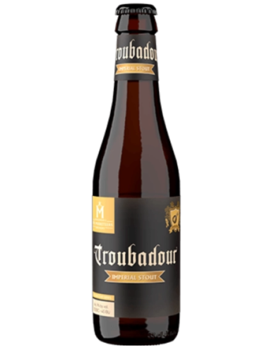 botella 33cl de cerveza de marca TROUBADOUR - IMPERIAL STOUT, estilo Imperial Stout