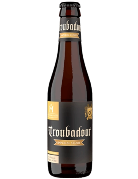 garrafa de 33cl de cerveja da marca TROUBADOUR - IMPERIAL STOUT, estilo Imperial Stout