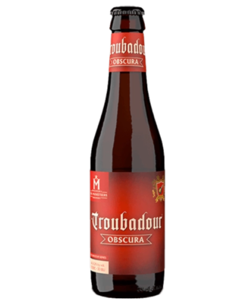 botella 33cl de cerveza de marca TROUBADOUR - OBSCURA, estilo Belgian Strong Dark Ale
