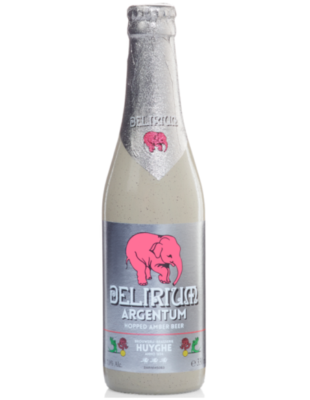 garrafa de 33cl de cerveja da marca DELIRIUM - ARGENTUM, estilo Hopped Amber IPA