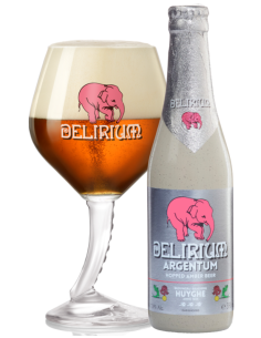 garrafa de 33cl de cerveja da marca DELIRIUM - ARGENTUM, estilo Hopped Amber IPA 2