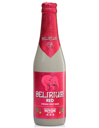 botella 33cl de cerveza de marca DELIRIUM - RED, estilo Strong Fruit Beer