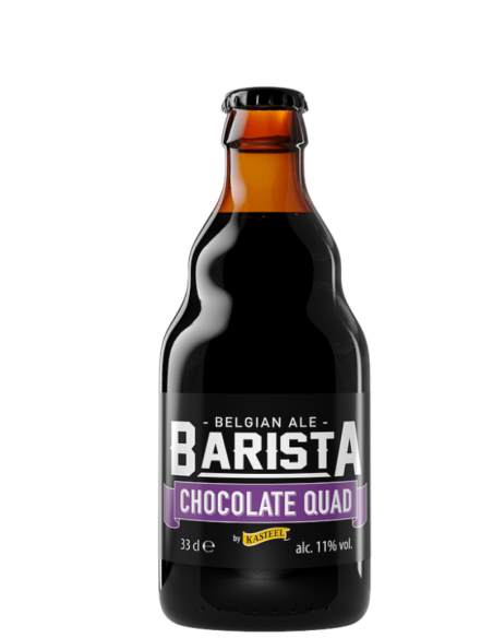 botella 33cl de cerveza de marca KASTEEL - BARISTA CHOCOLATE QUAD, estilo Belgian Quadruple