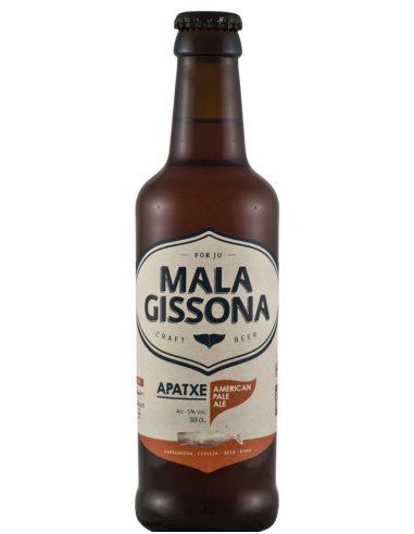 botella 33cl de cerveza de marca MALA GRISSONA - APATXE, estilo American Pale Ale