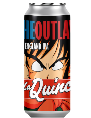 lata 44cl de cerveza de marca LA QUINCE - THE OUTLAW , estilo  New England IPA