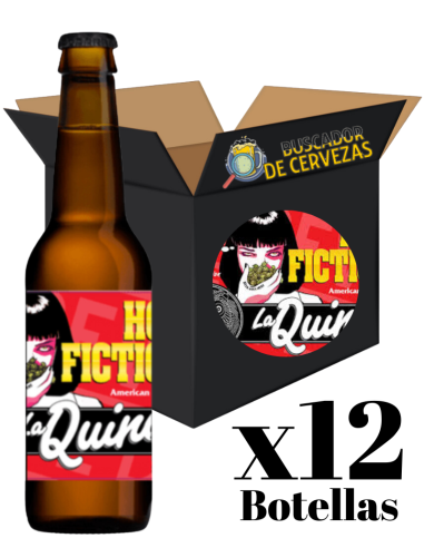 pack 12x33cl de cerveza de marca LA QUINCE - HOP FICTION, estilo American Pale Ale