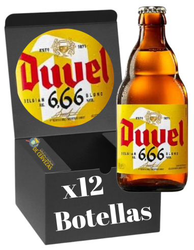 12x33cl pack of beer branded DUVEL - 6,66, Belgian Blond style