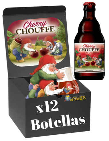 pack 12x33cl de cerveza de marca CHOUFFE - CHERRY, estilo Belgian Strong Dark Ale