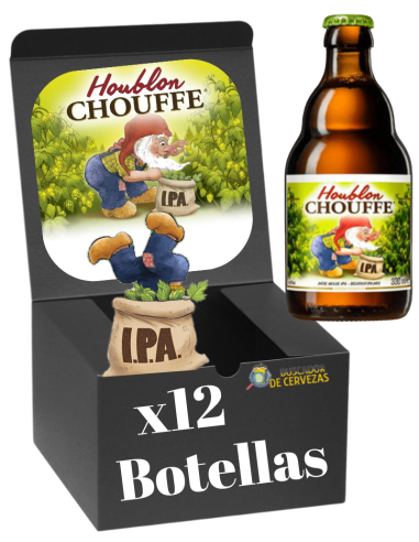 12x33cl pack of beer brand CHOUFFE - HOUBLON, Belgian IPA style