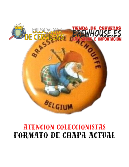 chapa de botella color naranja con dibujo de marca