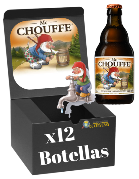 pack 12x33cl de cerveza de marca CHOUFFE - MC CHOUFFE BRUNE, estilo Belgian Strong Dark Ale